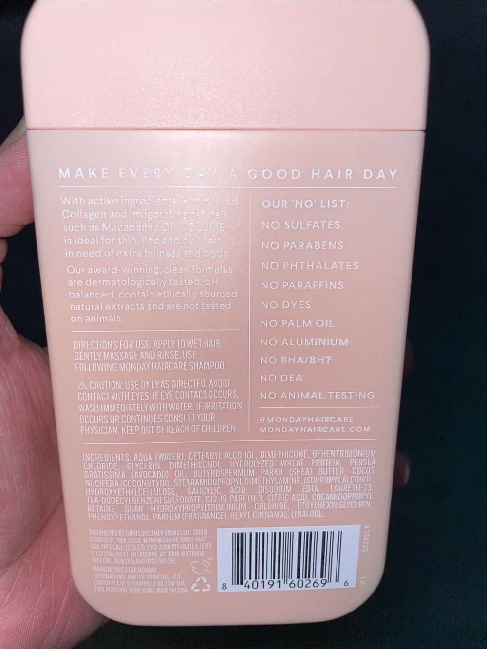 Monday 4 Pack Moisture Conditioner for Fine Hair Cruetly Free